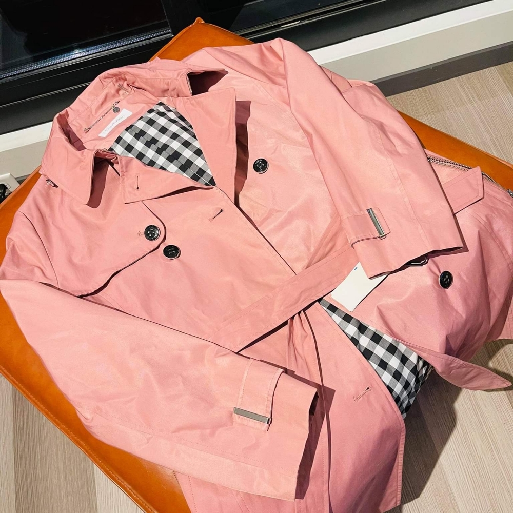 CALVIN KLEIN- Mauve Rain Coat w/ Removable Hood